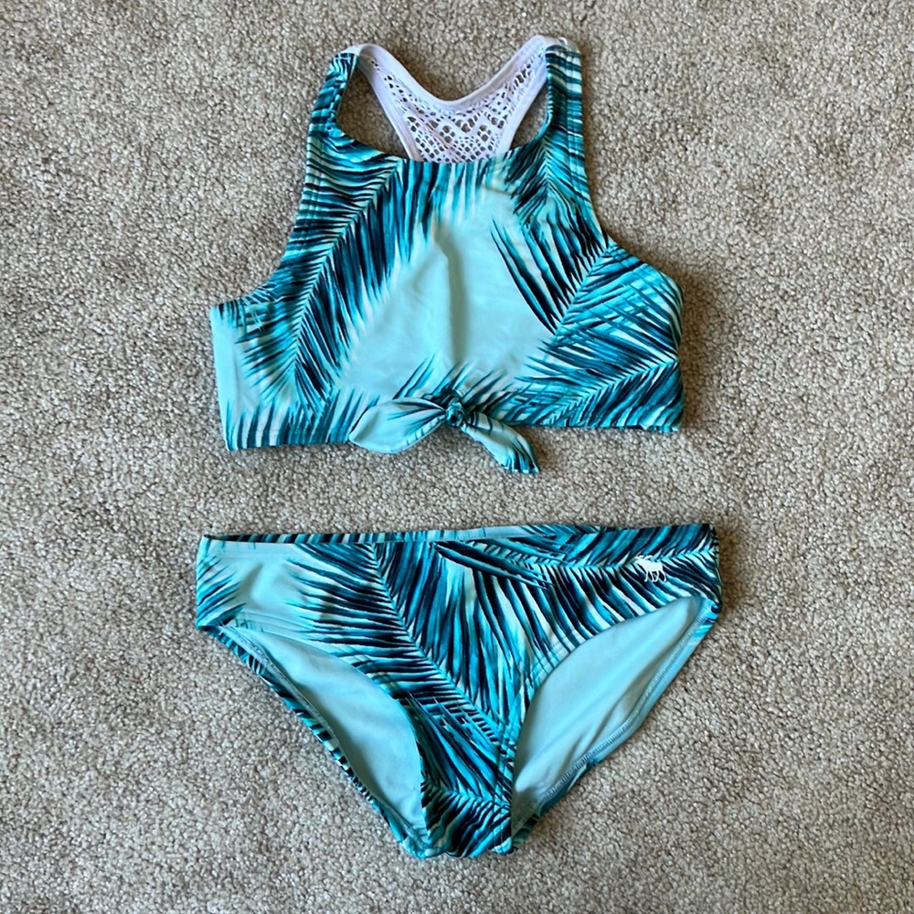 Tropical print kids Abercrombie swimsuit